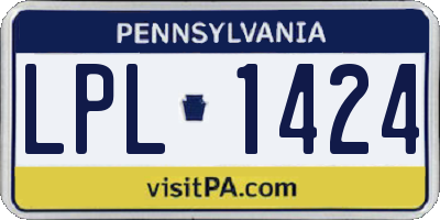 PA license plate LPL1424