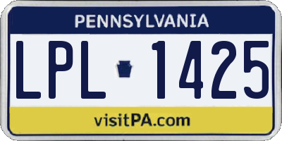 PA license plate LPL1425