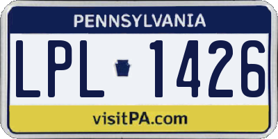 PA license plate LPL1426
