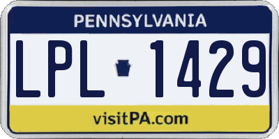PA license plate LPL1429