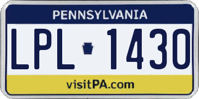 PA license plate LPL1430