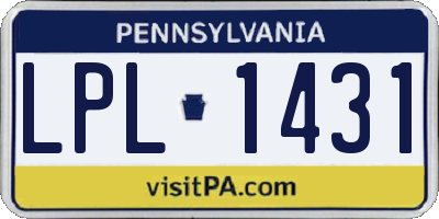 PA license plate LPL1431