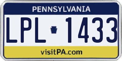 PA license plate LPL1433