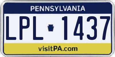 PA license plate LPL1437