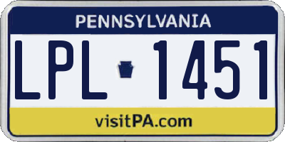 PA license plate LPL1451