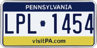 PA license plate LPL1454