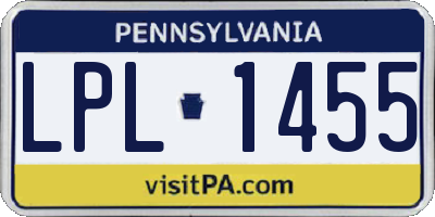 PA license plate LPL1455