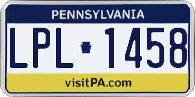 PA license plate LPL1458