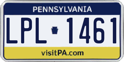 PA license plate LPL1461
