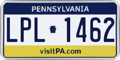 PA license plate LPL1462