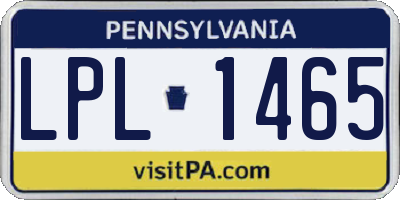 PA license plate LPL1465