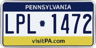PA license plate LPL1472