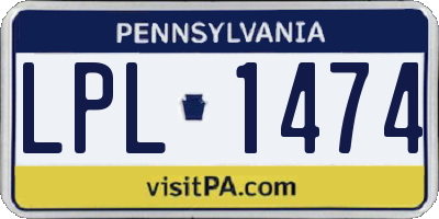 PA license plate LPL1474