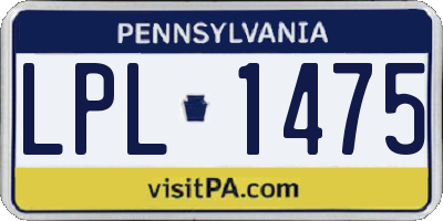 PA license plate LPL1475