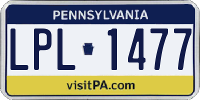 PA license plate LPL1477