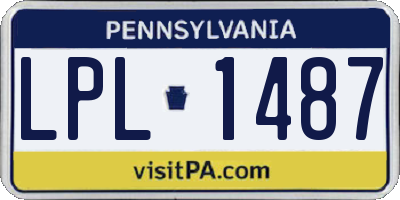PA license plate LPL1487