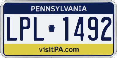 PA license plate LPL1492