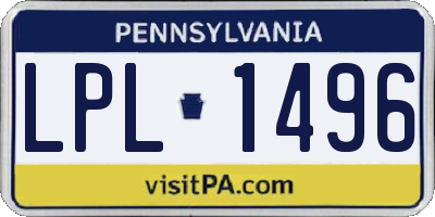 PA license plate LPL1496