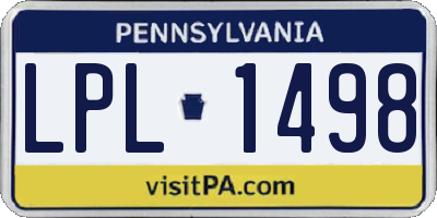 PA license plate LPL1498