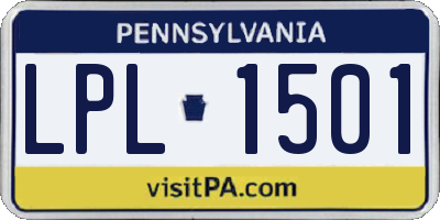 PA license plate LPL1501