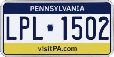 PA license plate LPL1502