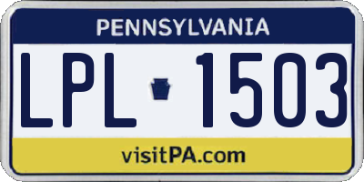 PA license plate LPL1503