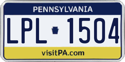 PA license plate LPL1504
