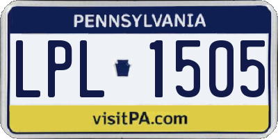 PA license plate LPL1505