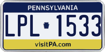PA license plate LPL1533