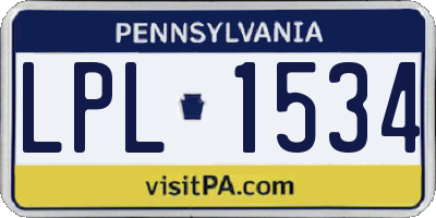 PA license plate LPL1534