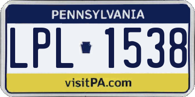 PA license plate LPL1538