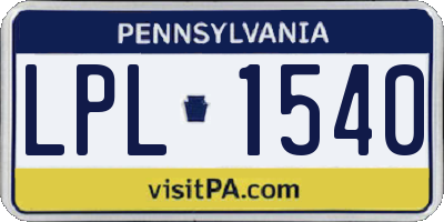 PA license plate LPL1540