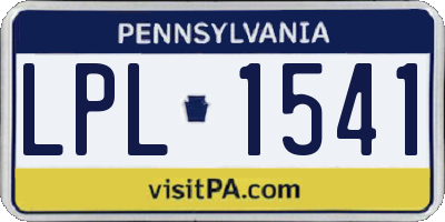 PA license plate LPL1541