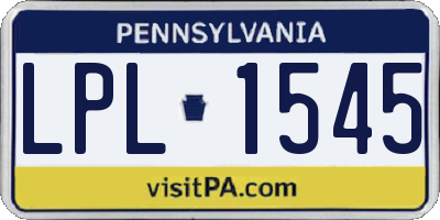 PA license plate LPL1545