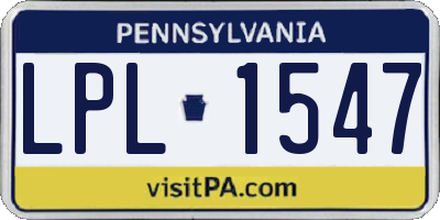 PA license plate LPL1547