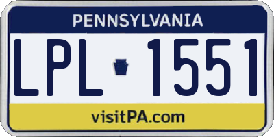 PA license plate LPL1551