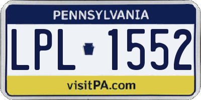 PA license plate LPL1552