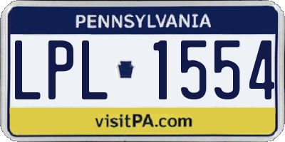 PA license plate LPL1554
