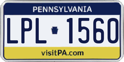 PA license plate LPL1560