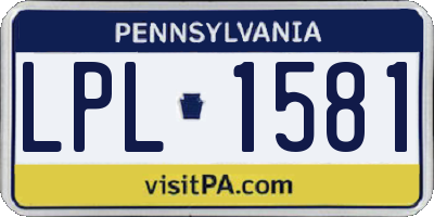 PA license plate LPL1581