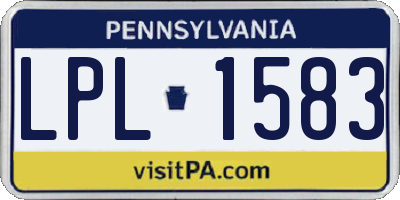 PA license plate LPL1583