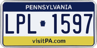 PA license plate LPL1597