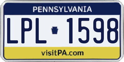 PA license plate LPL1598