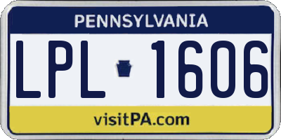 PA license plate LPL1606