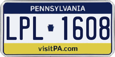 PA license plate LPL1608