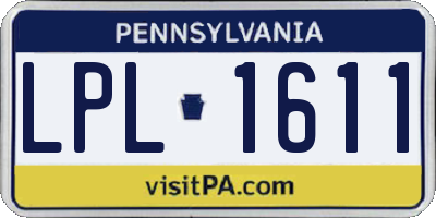 PA license plate LPL1611