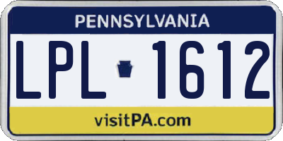 PA license plate LPL1612