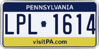PA license plate LPL1614