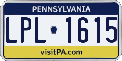 PA license plate LPL1615