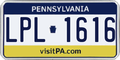 PA license plate LPL1616